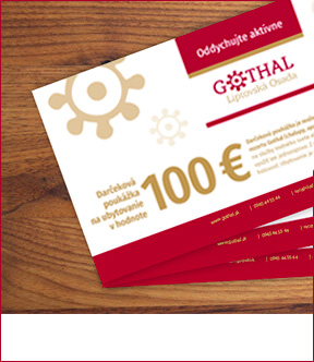 Darčeková poukážka na ubytovanie v hodnote 100€